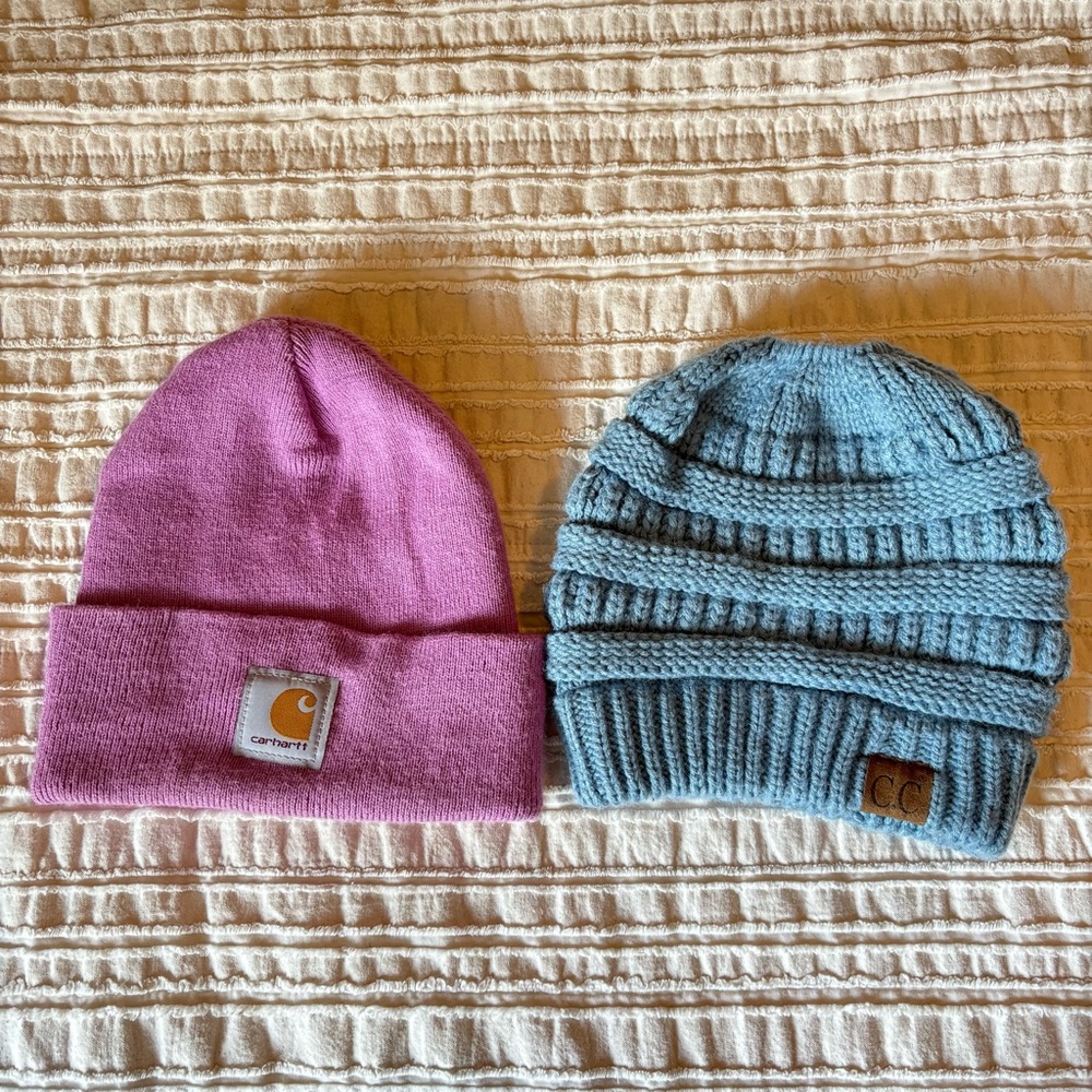 Carhartt Pink and Blue Knit Hats